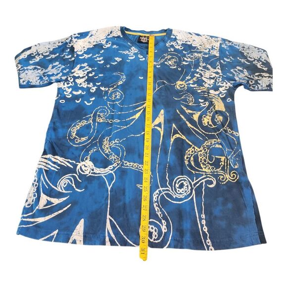 Mecca 2XL T-Shirt Men's Y2K Ocean Graphic Blue Octopus Tentacle Skater 90s Tee - Picture 6 of 9